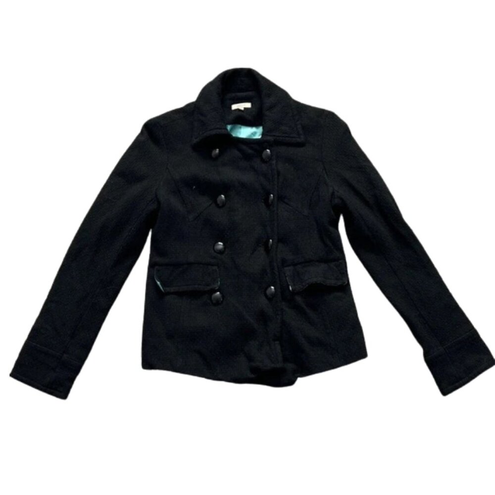 Sashimi Women's Black Double-Breasted Peacoat Size S